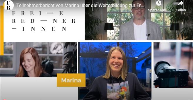 Teilnehmerbericht von Marina über die Weiterbildung zur Freien Rednerin